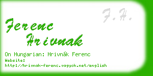 ferenc hrivnak business card